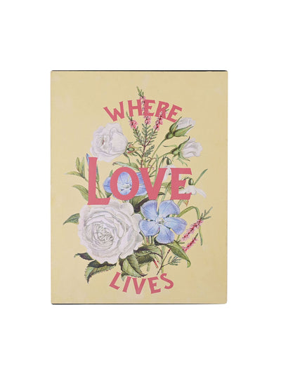 Next Country Living Yellow Where Love Lives Wall Plaque- Buy online at McGrocer