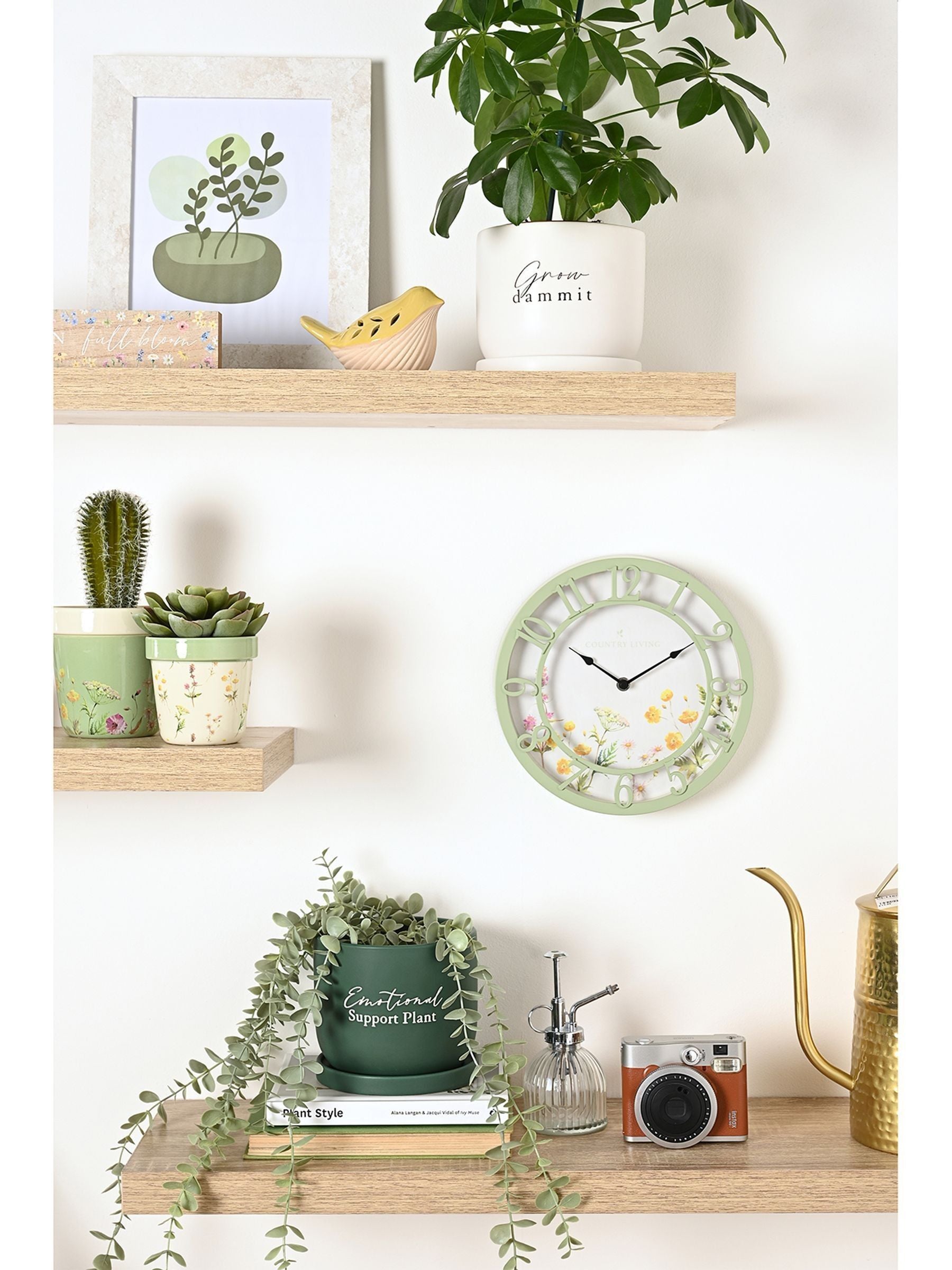 Country Living green ceramic plant pot 16cm (British brand)