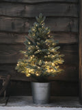 Lights4fun pre lit potted outdoor Christmas tree 90cm - British product