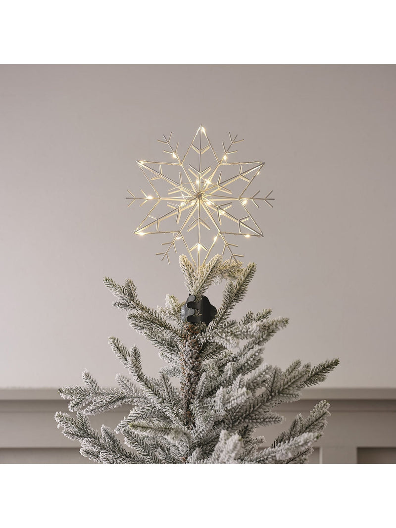 Lights4fun white metal snowflake tree topper 30cm (British brand)