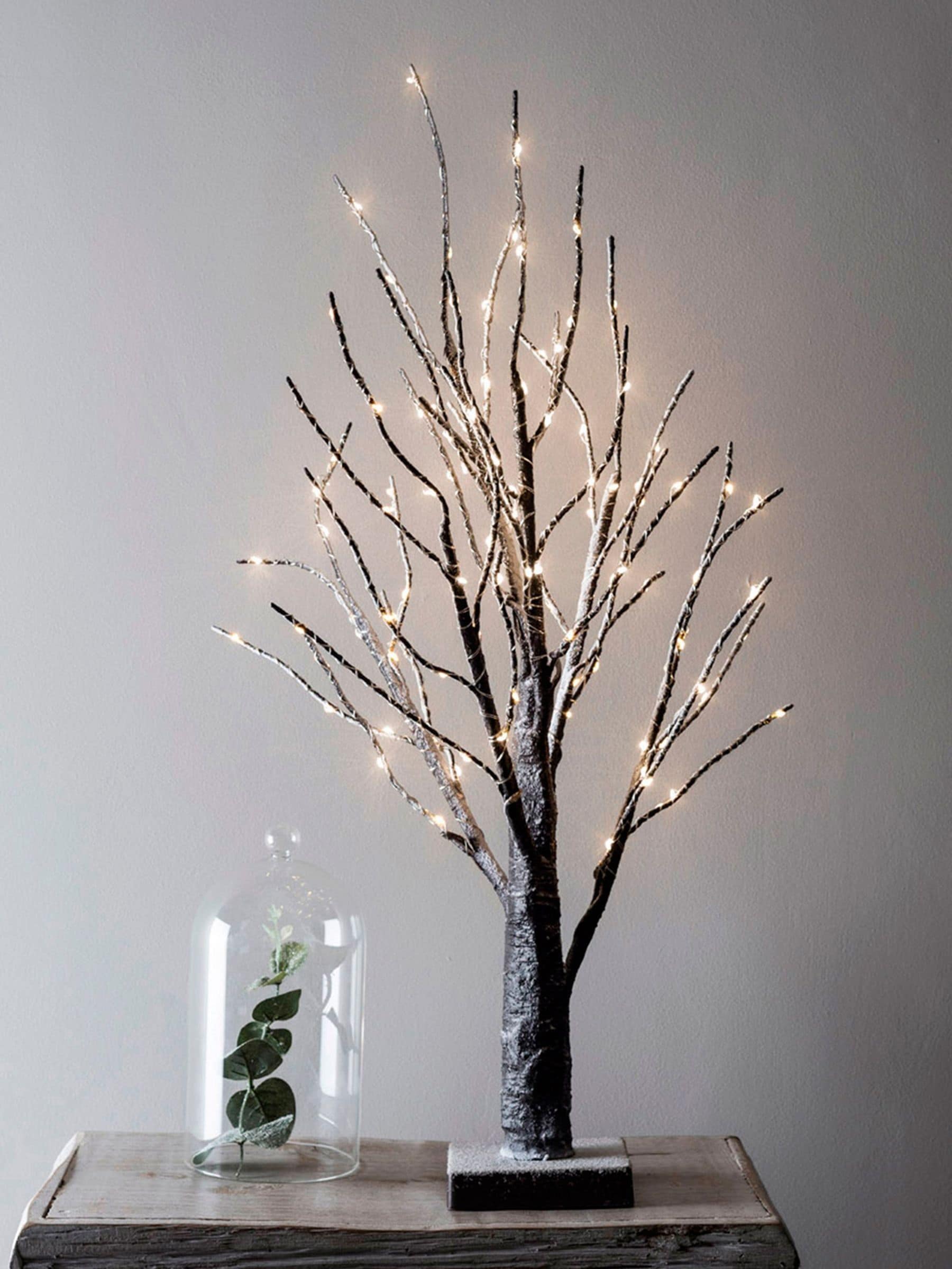 Lights4fun snowy pre lit battery twig tree 65cm - British product