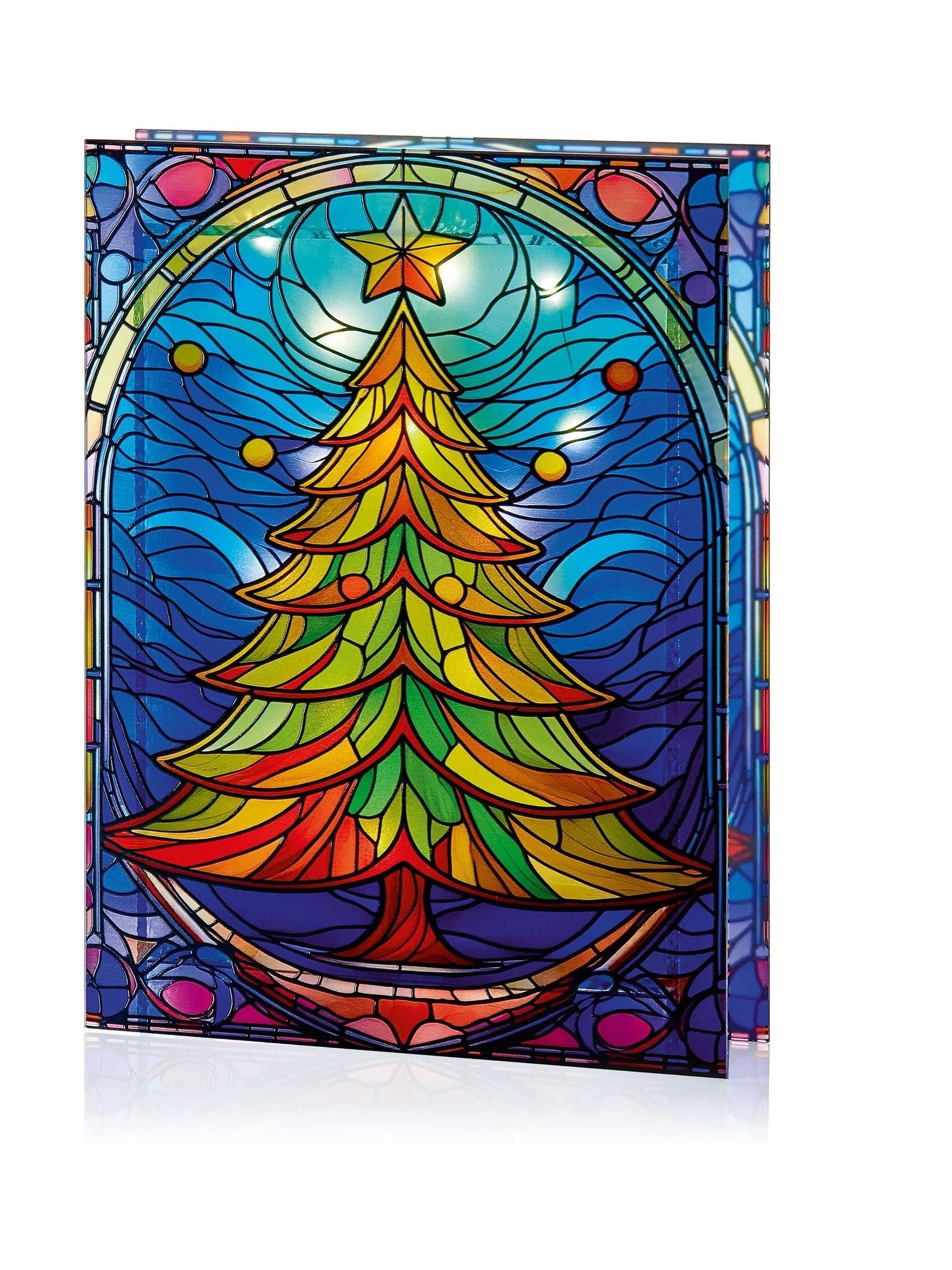 Premier Decorations LED stained glass tree 28cm - British product