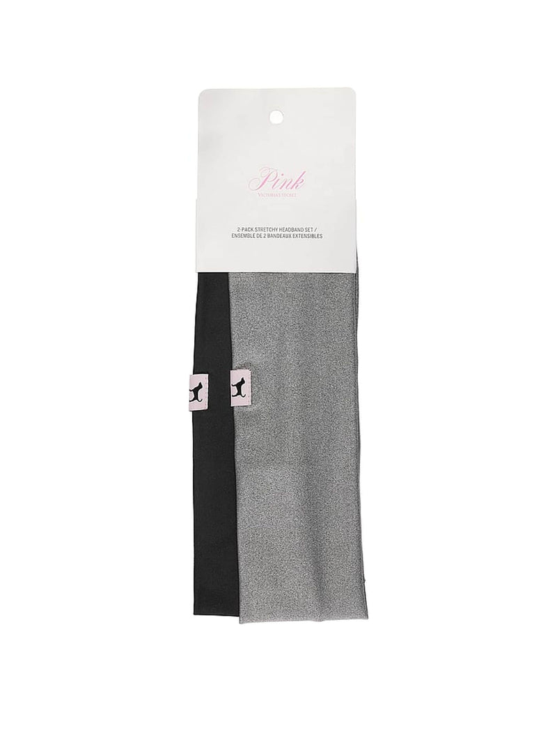 Victoria's Secret pink black grey stretch headband 2 pack (British brand)