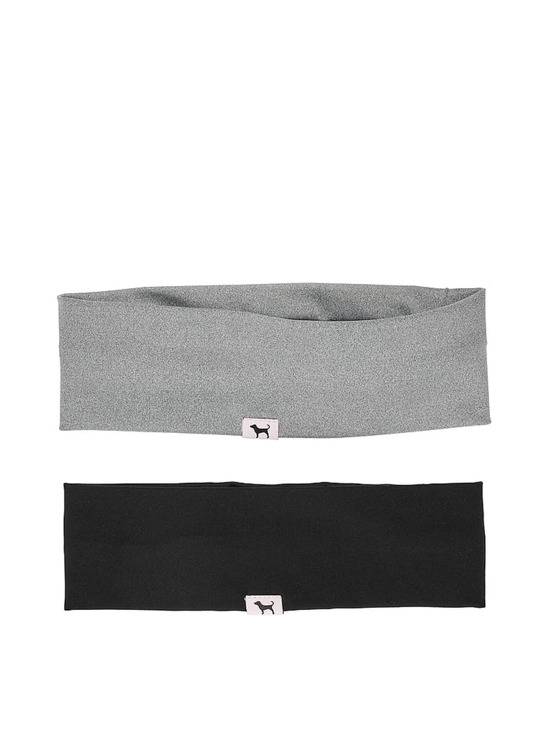 Victoria's Secret pink black grey stretch headband 2 pack (British brand)