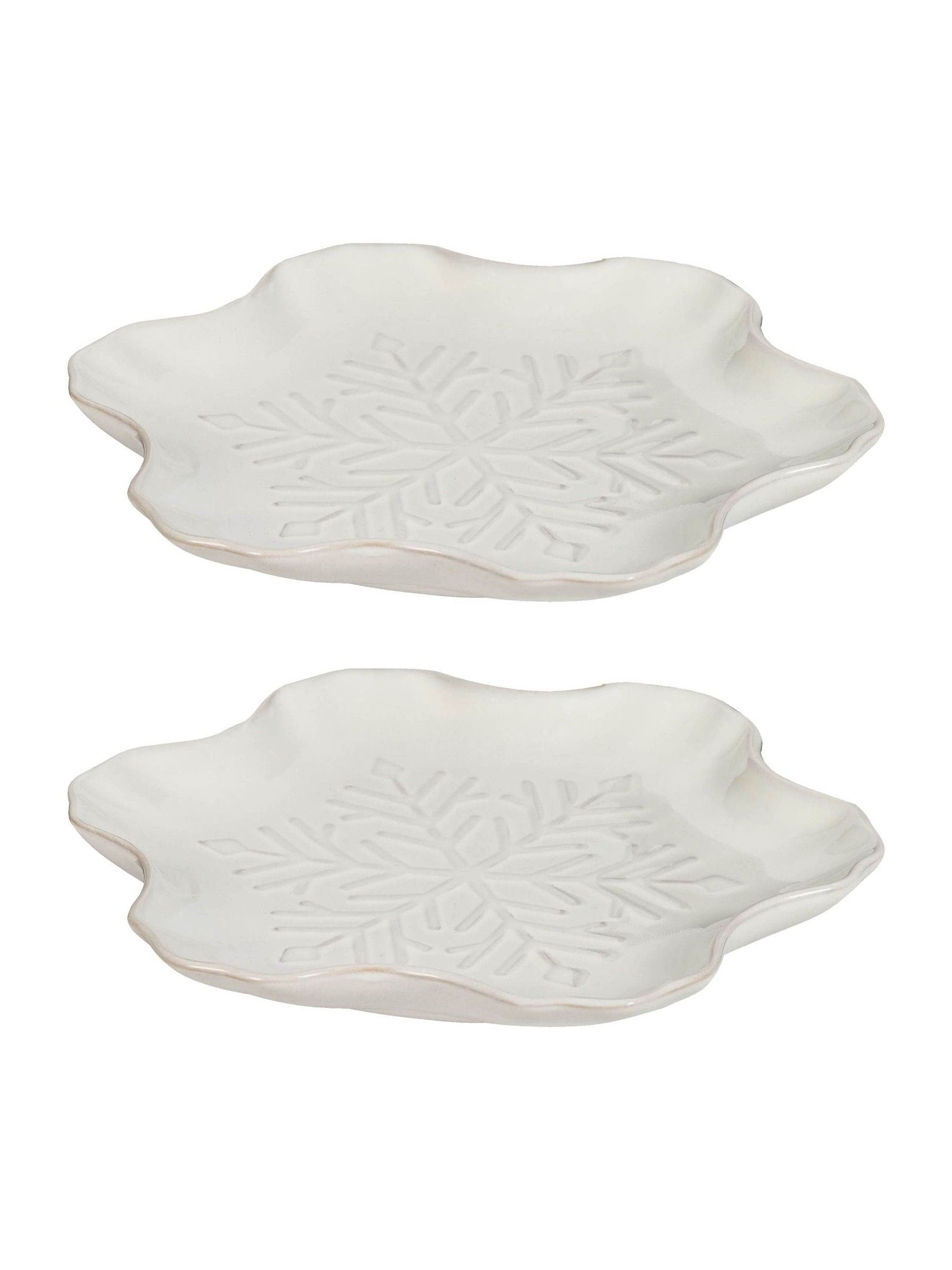 Dibor white snowflake dinner plates set of 2 (British brand)
