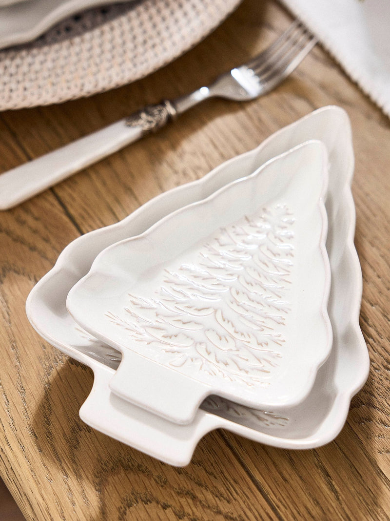 Dibor white ceramic tree side plates set of 2 - British product
