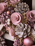 Dibor pink roses wreath 38cm, imported from the UK
