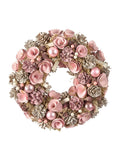 Dibor pink roses wreath 38cm, imported from the UK