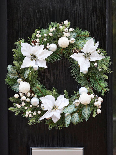 Next Dibor Valley Snowdrift 42cm Christmas Wreath- Buy online at McGrocer
