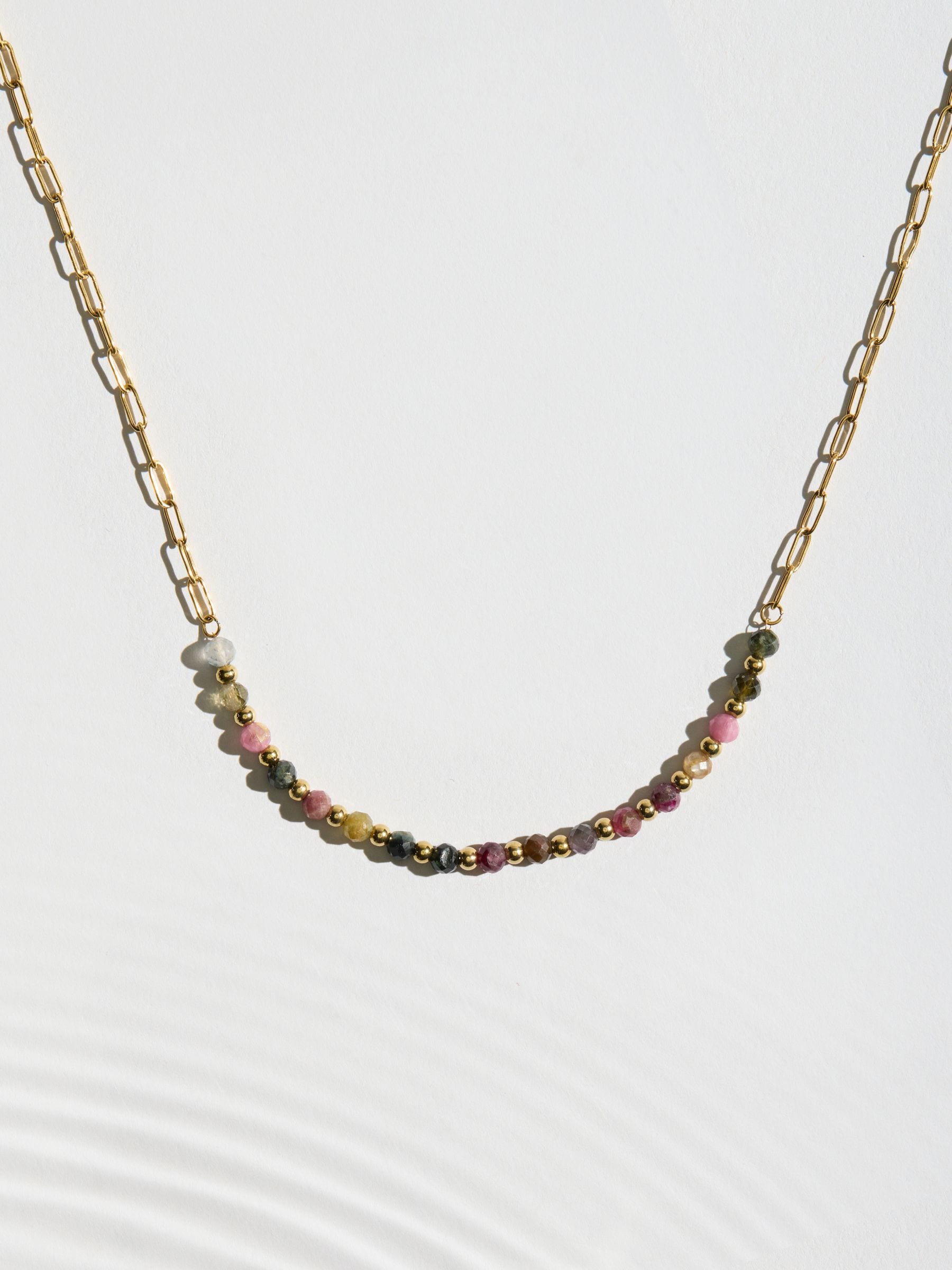 gold tone semi-precious stone necklace, UK version