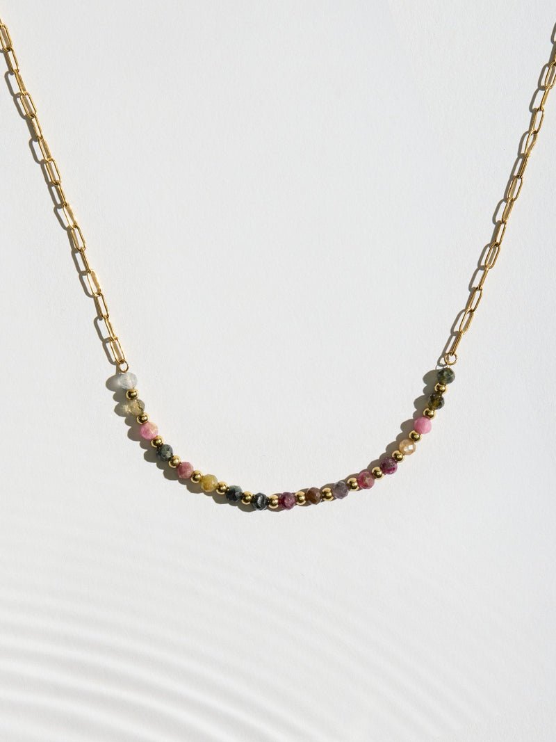 gold tone semi-precious stone necklace, UK version
