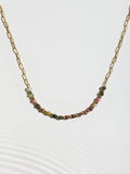 gold tone semi-precious stone necklace, UK version