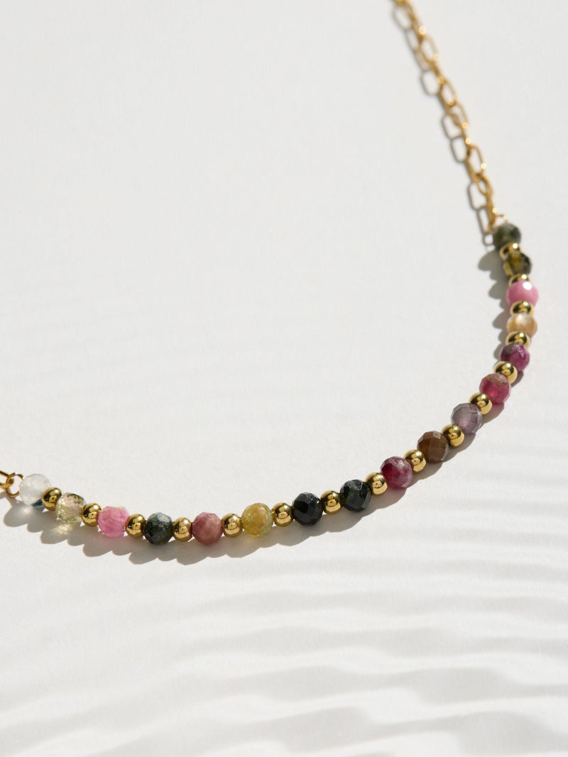 gold tone semi-precious stone necklace, UK version