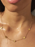 Hammered disc choker gold tone stainless steel (British brand)