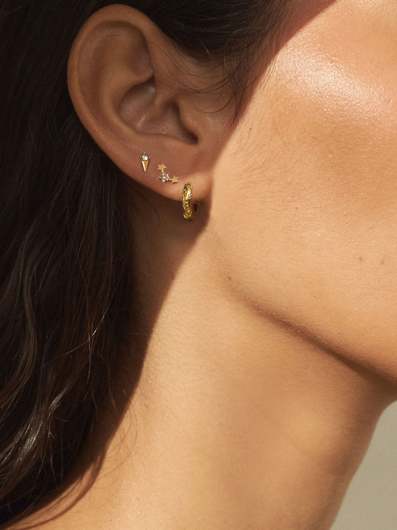 Gold Tone celestial waterproof stainless steel earrings 3 pack - British product