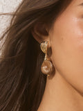 Brown resin drop earrings, UK version