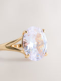 Statement ring gold tone sparkle, imported from the UK