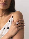 Statement ring gold tone sparkle, imported from the UK