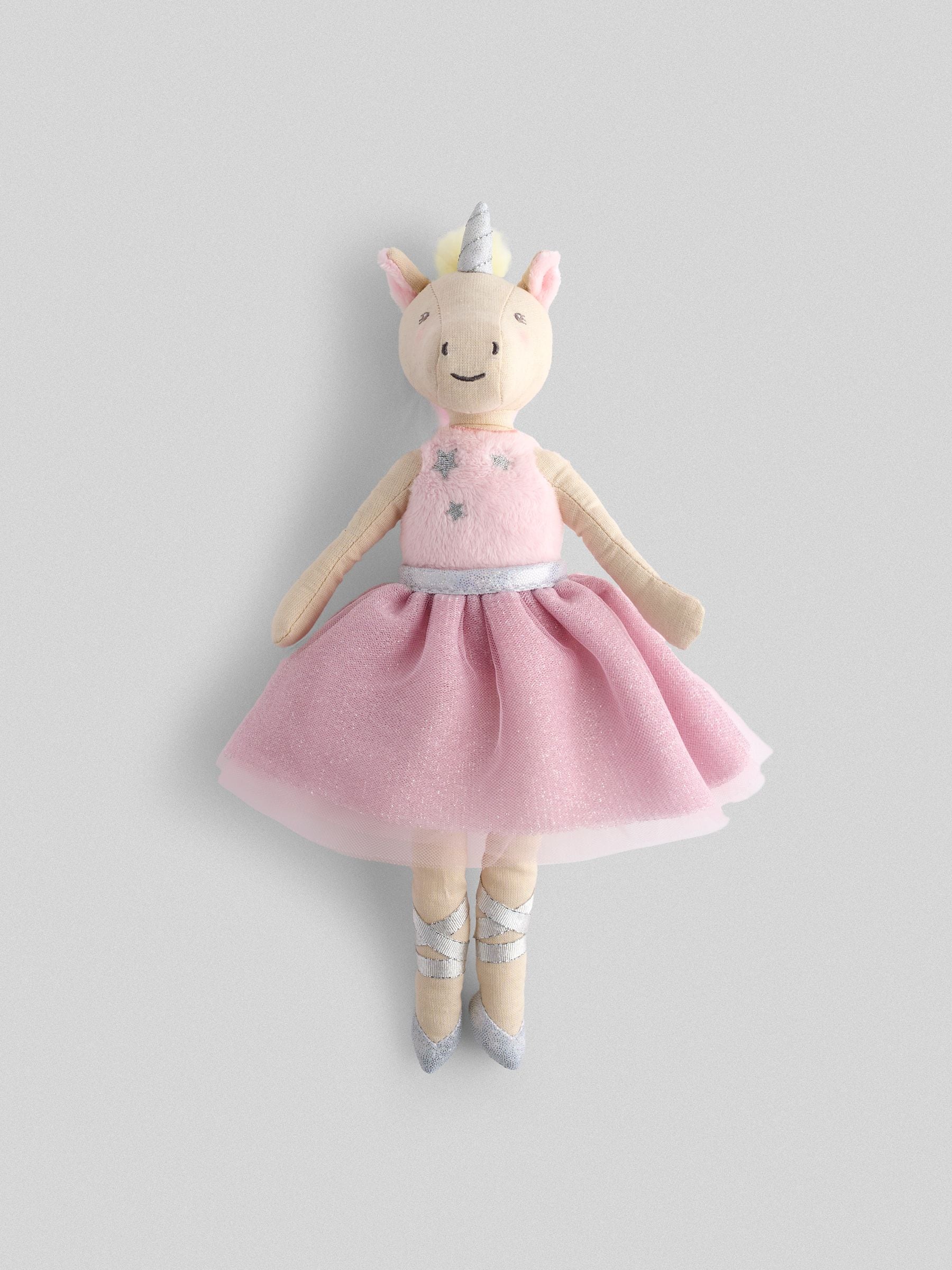 JoJo Maman Bébé pink unicorn ragdoll toy - British product