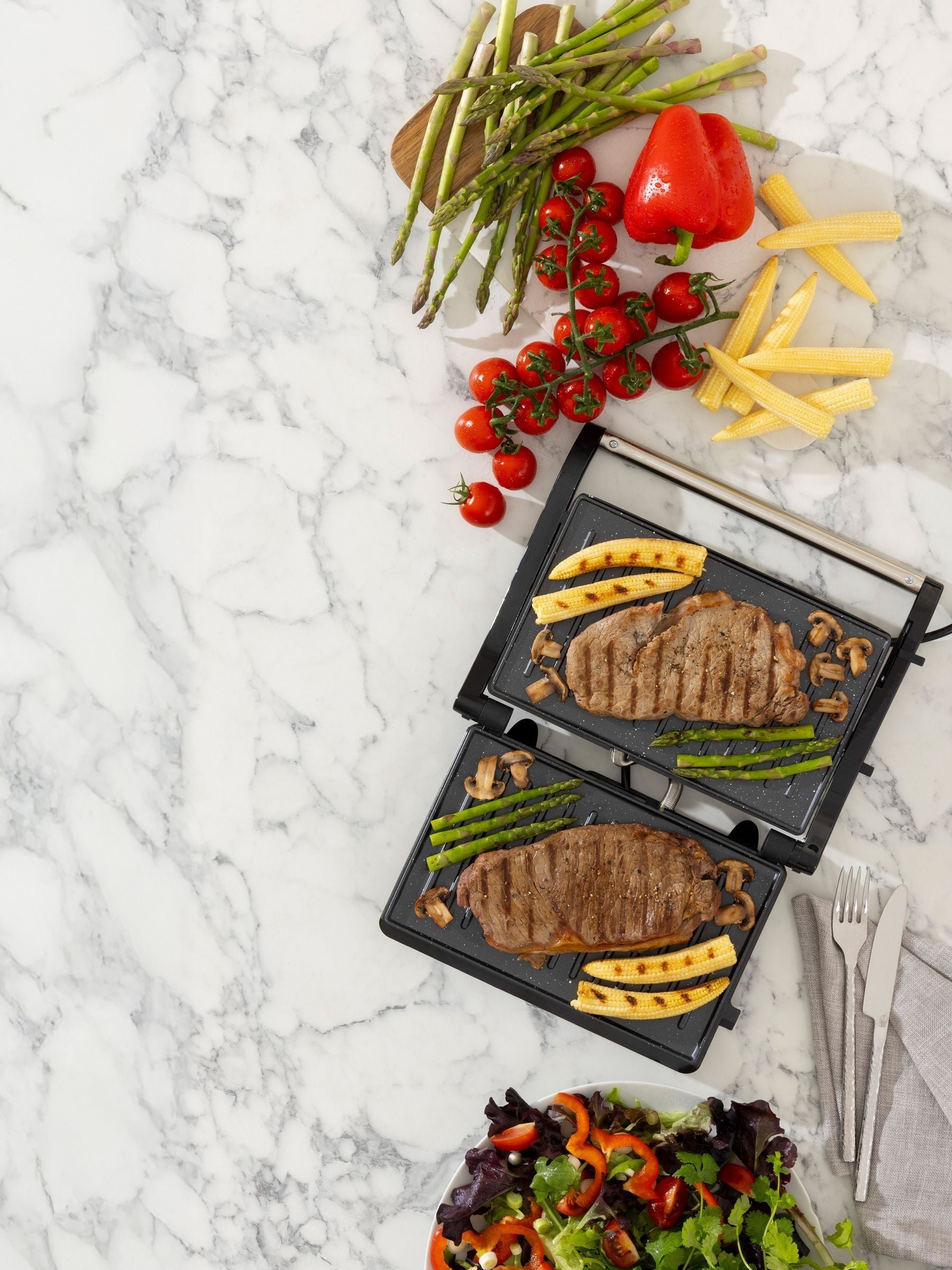 Daewoo stainless steel mini panini press, imported from the UK