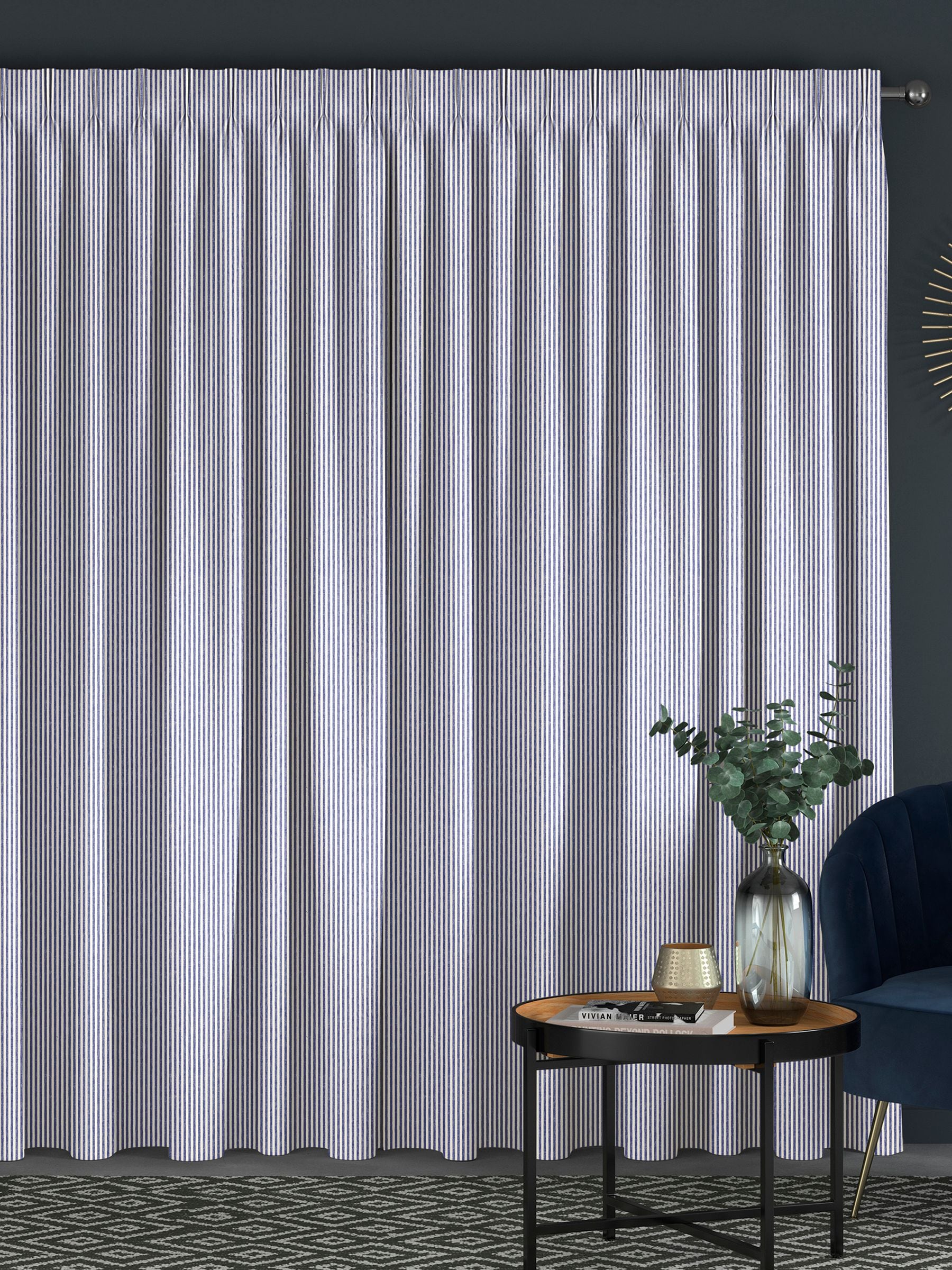 Next blue stitch stripe curtains - British product