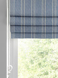Meliora blue wide striped roman blind - British product