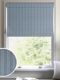 Meliora blue wide striped roman blind - British product