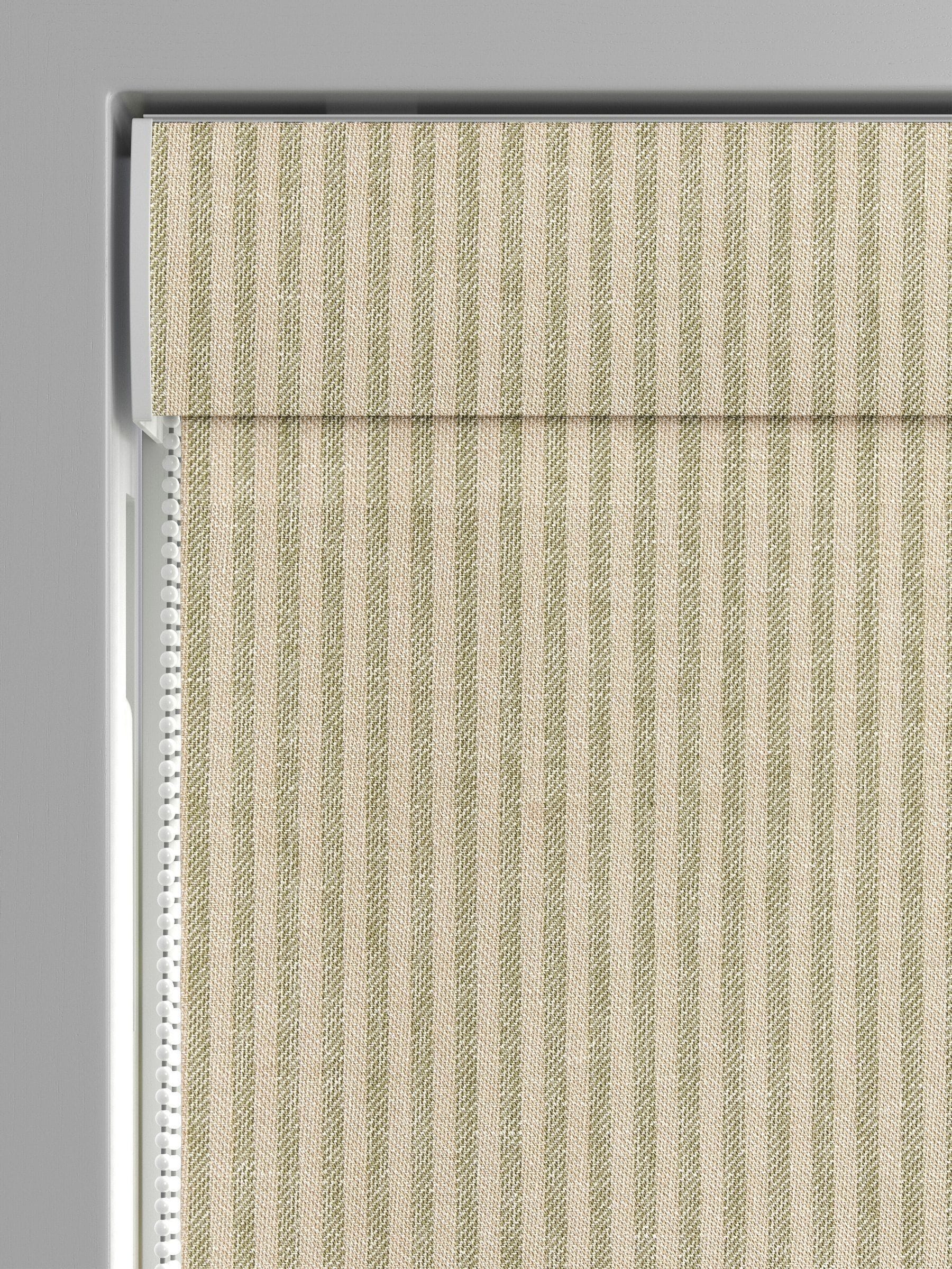 Green stitch stripe Roman blind, made to measure, UK version