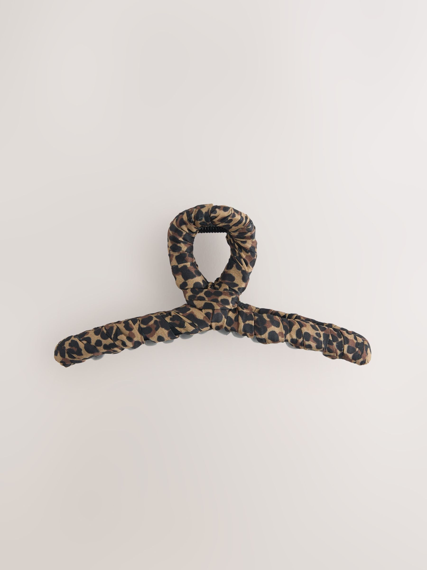 Polka dot fabric wrapped claw clip black and white, imported from the UK
