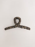 Polka dot fabric wrapped claw clip black and white, imported from the UK