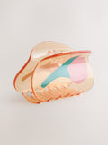 Pink flower claw clip with floral graphic medium (British brand)