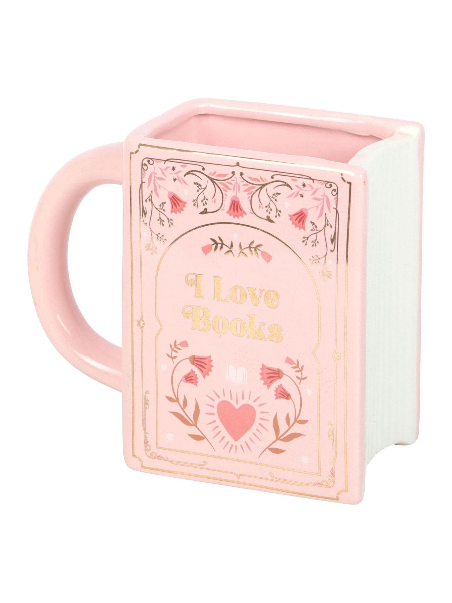 Something Different pink book-shaped mug 450ml - British product