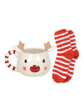 Something Different Brown Rudolph Reindeer mug and socks set, UK version