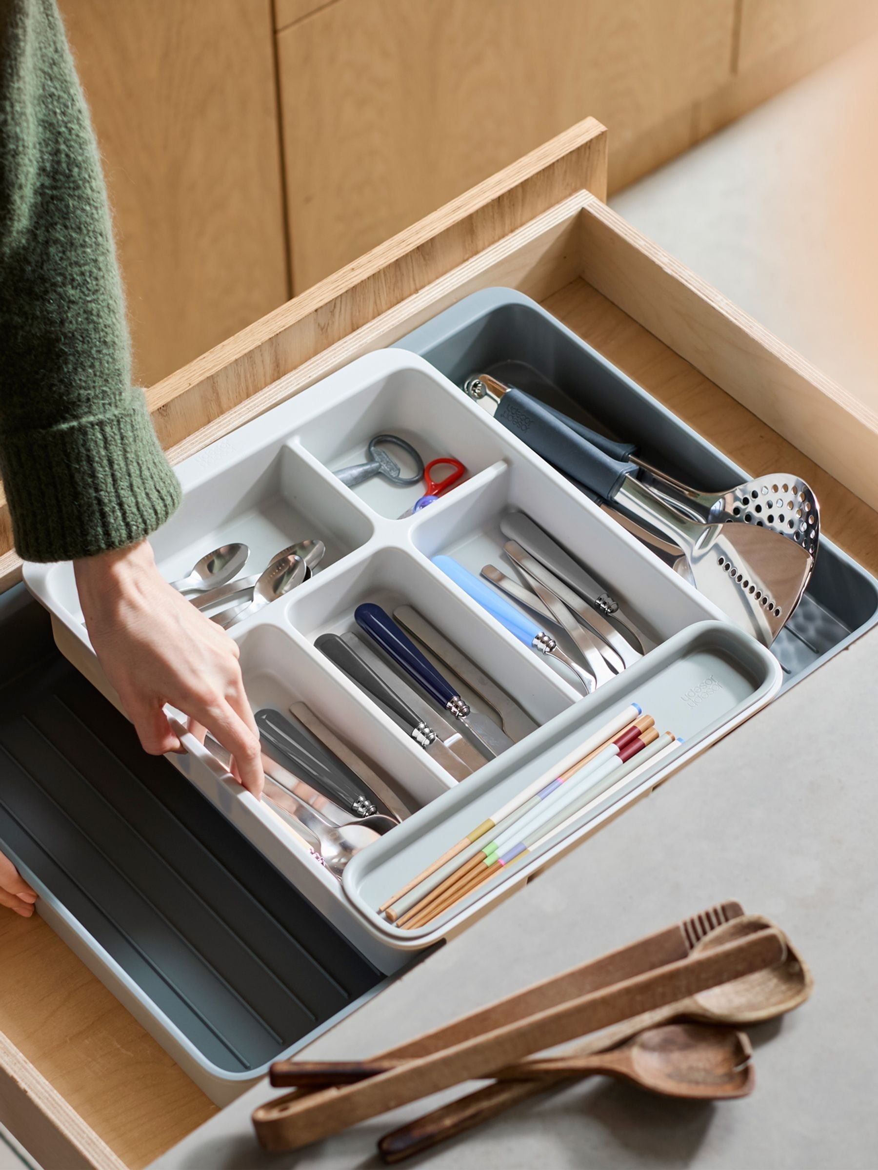 Joseph Joseph DrawerStore cutlery organiser Light Stone (British brand)