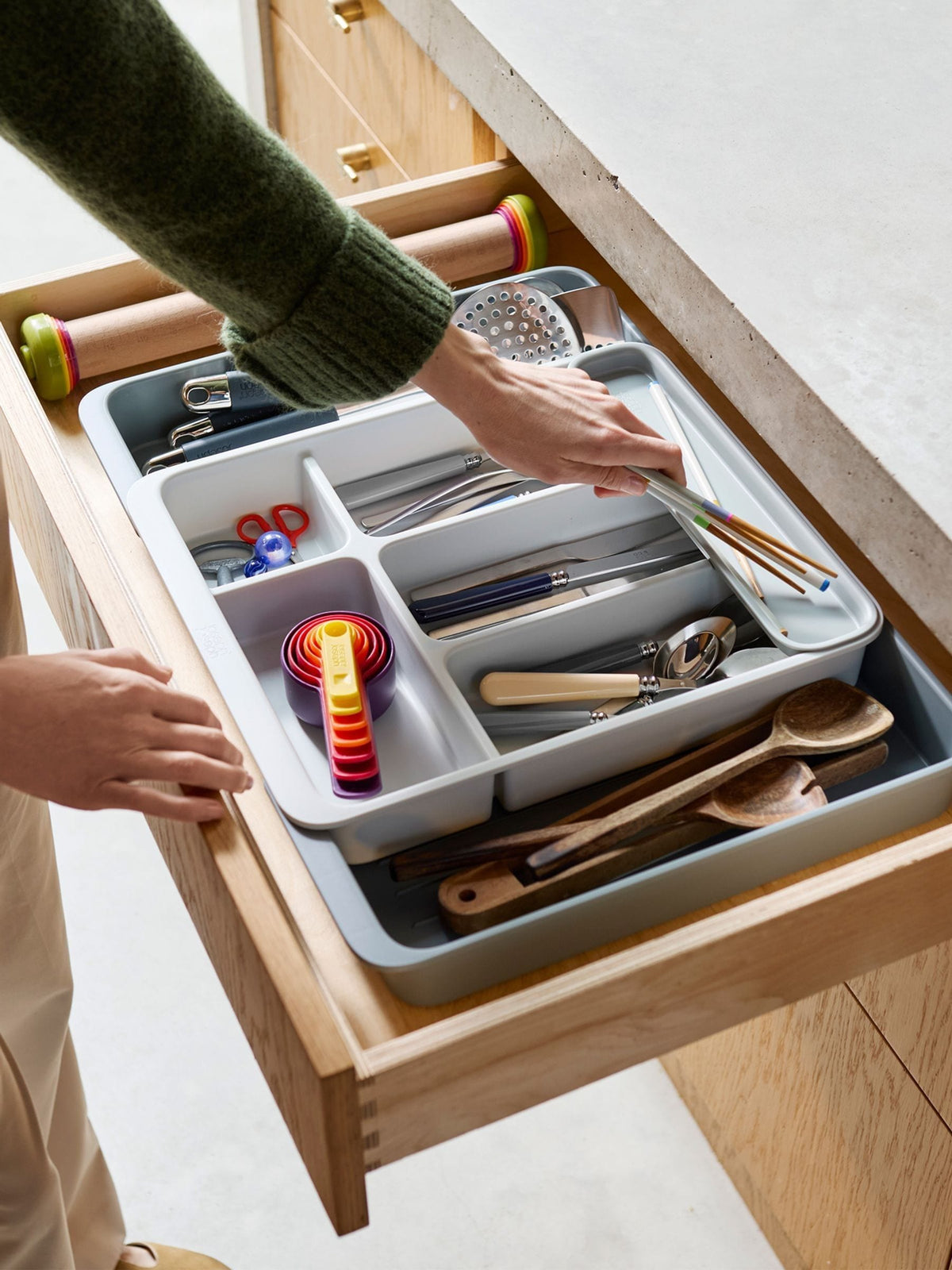 Joseph Joseph DrawerStore cutlery organiser Light Stone (British brand)