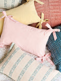 Laura Ashley pink stripe bow cushion 30x50cm - British product