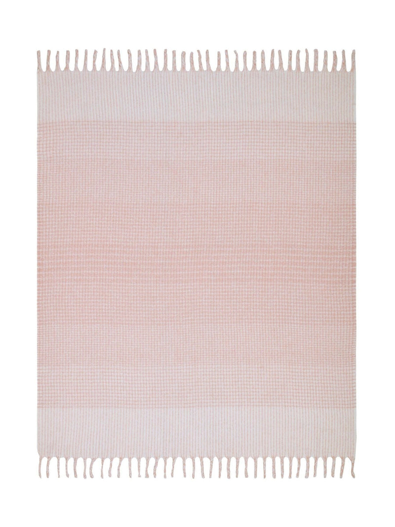 Laura Ashley blush pink windowpane check throw - British product