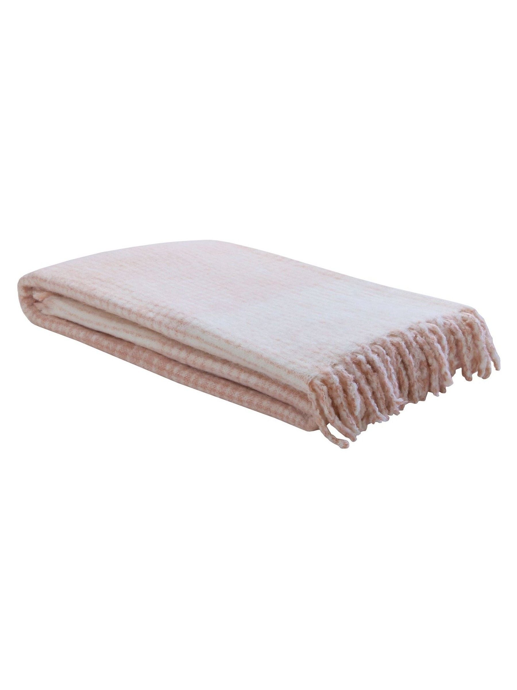 Laura Ashley blush pink windowpane check throw - British product