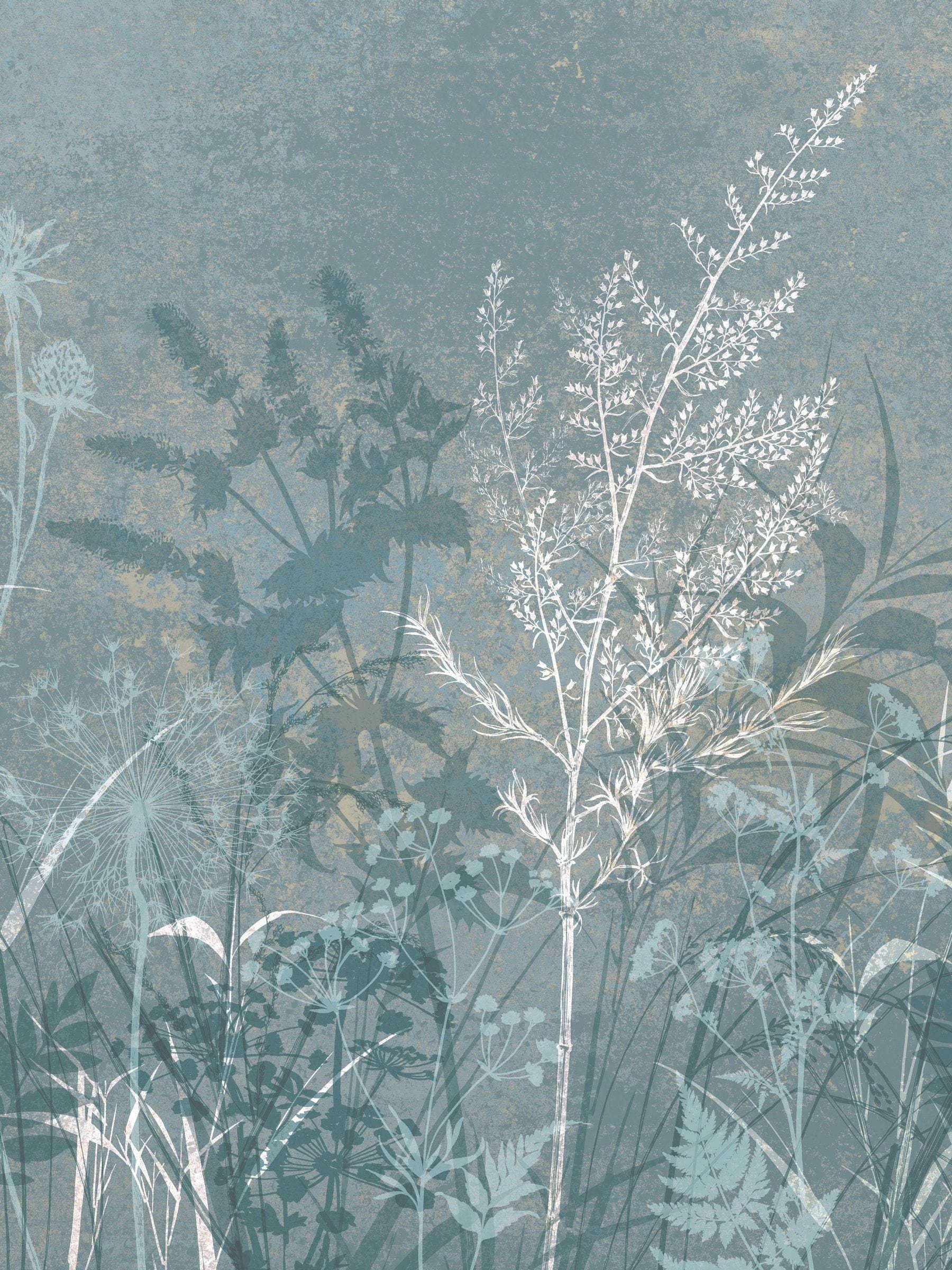 Graham & Brown Sky Restore botanical blue mural 2.5m x 4m, imported from the UK