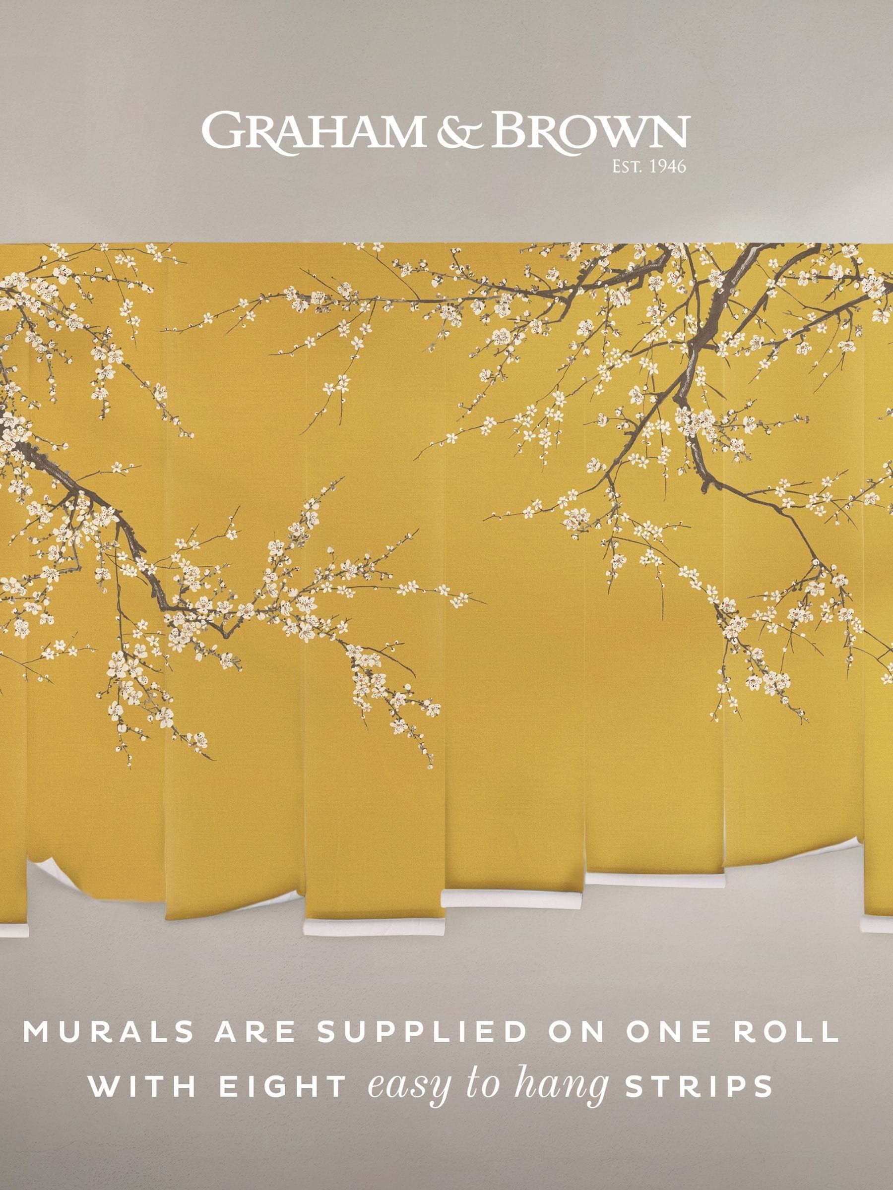 Graham & Brown Turmeric Sakura mural 2.5m x 4m - British product