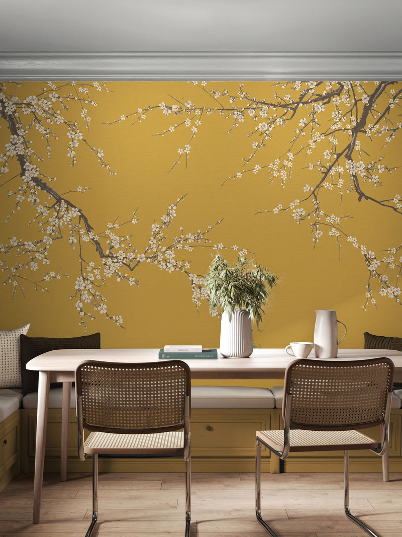 Graham & Brown Turmeric Sakura mural 2.5m x 4m - British product