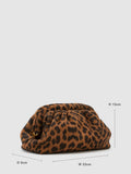 Reiss Animal Mia suede leopard print clutch bag, UK version
