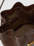Reiss tan Esther grained-leather bucket bag, imported from the UK