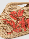 Reiss Gina raffia-effect embroidered clutch bag - British product