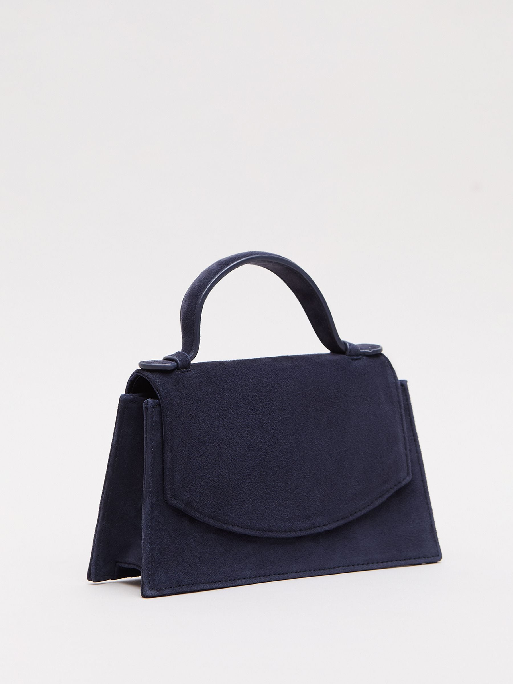 Phase Eight blue suede top handle handbag, UK version