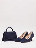 Phase Eight blue suede top handle handbag, UK version