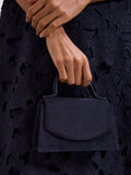 Phase Eight blue suede top handle handbag, UK version