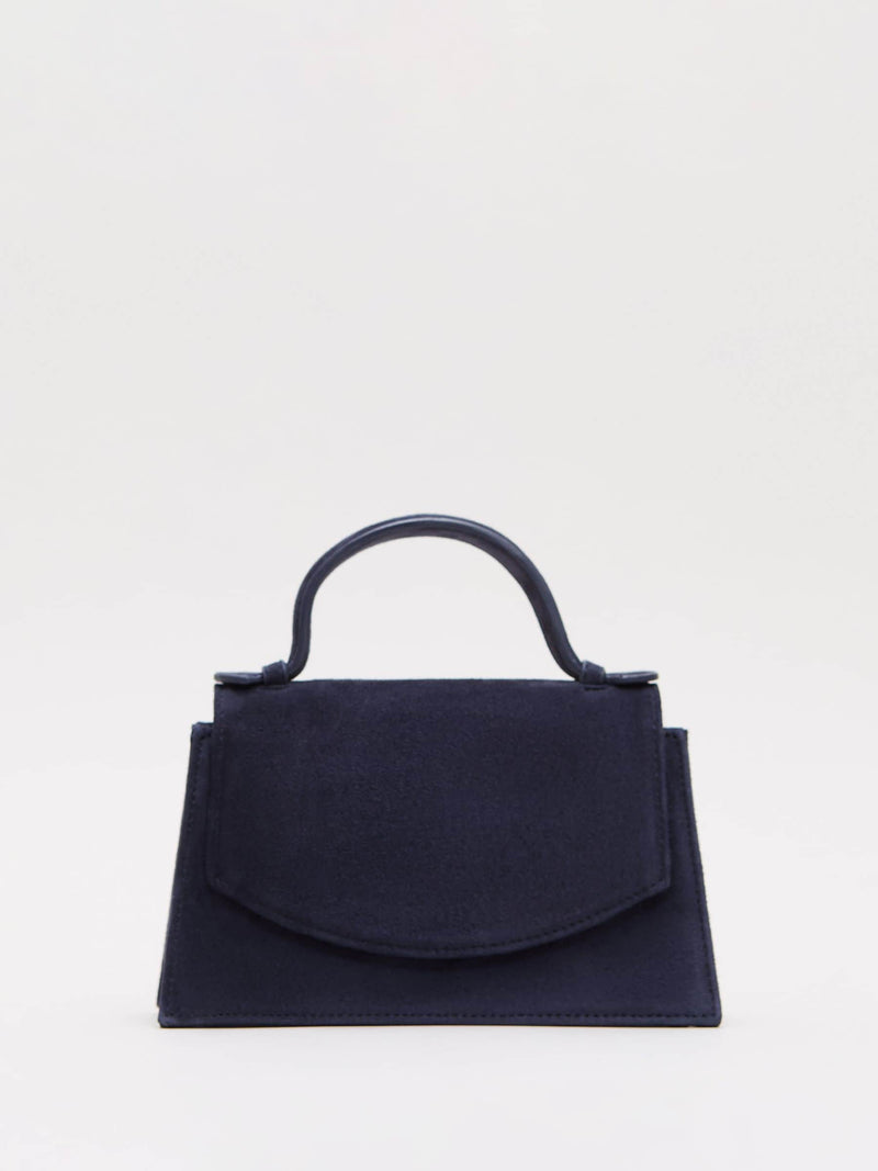 Phase Eight blue suede top handle handbag, UK version