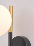 White Wanda orb metal wall light, imported from the UK