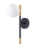 White Wanda orb metal wall light, imported from the UK